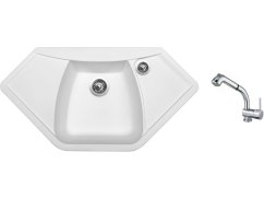 Set Sinks NAIKY 980 Milk + baterie Sinks MIX 3 S Chrom