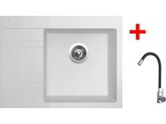 Set Sinks RIM 650 P Milk + Elasta nerez/černá