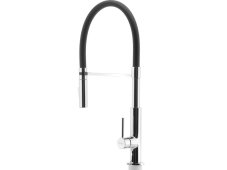 Drezová batéria Ferro BLE4B s ohybným ramenom a sprškou, čierna/chróm