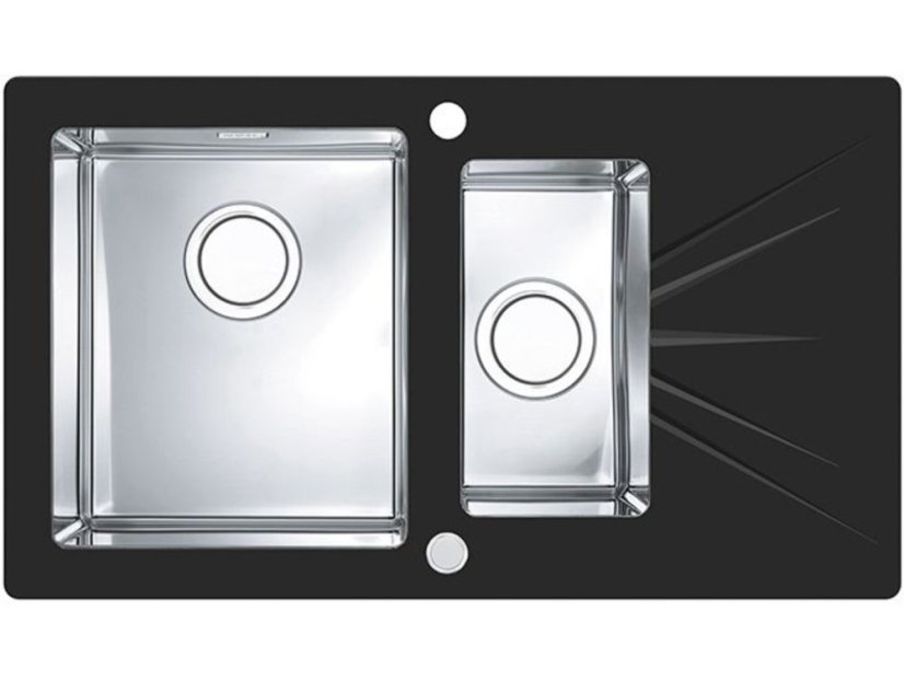 Sklenený drez Alveus Karat UP 20 čierny ľavý