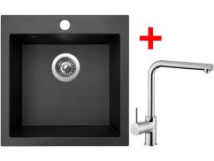 Set Sinks Viva 455 Metalblack + Elka