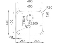 Nerezový drez Sinks LAGUNA 490 V 0,8 mm trojmontáž leštený