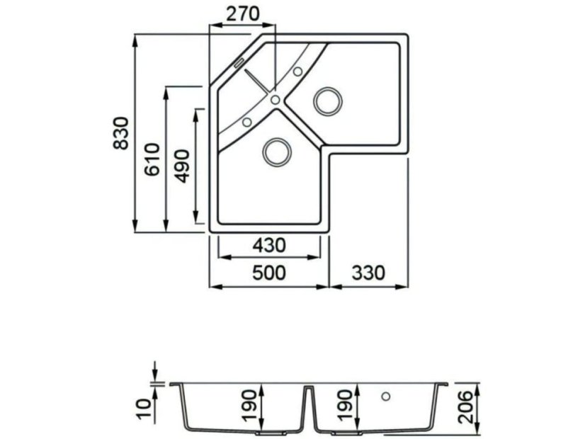 Granitový drez Elleci Unico Corner G68