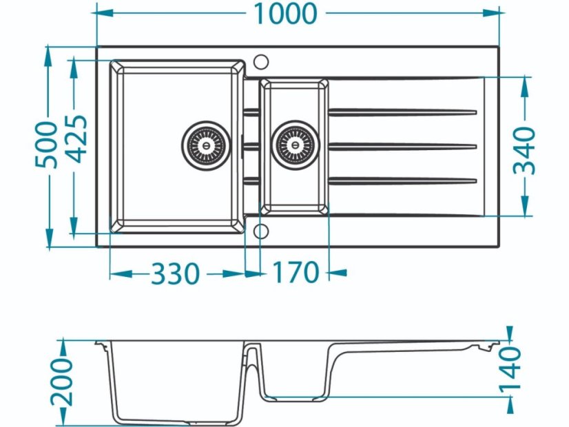 Granitový drez Alveus Cadit 80 terra 22