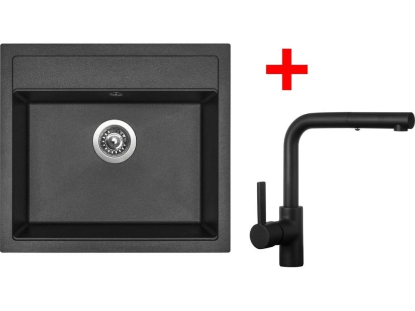 Sinks SOLO 560 Metalblack + ENIGMA S Černá matná
