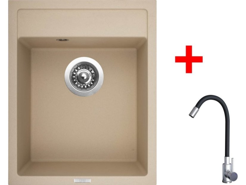 Sinks CLASSIC 400 Sahara + Elasta nerez/černá