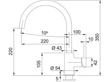 Dřezová baterie Franke FC 6018.901 Lina Matná černá