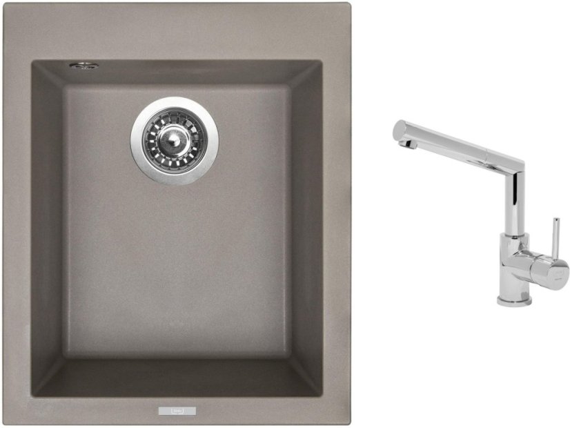 Set Sinks CUBE 410 Truffle + baterie Sinks MIX 350 P chrom