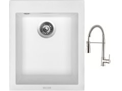 Set Sinks CUBE 410 Milk + batéria Sinks MIX 35 PROF S chróm