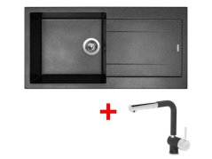 Set Sinks Amanda 990 Metalblack + Mix 3 P GR