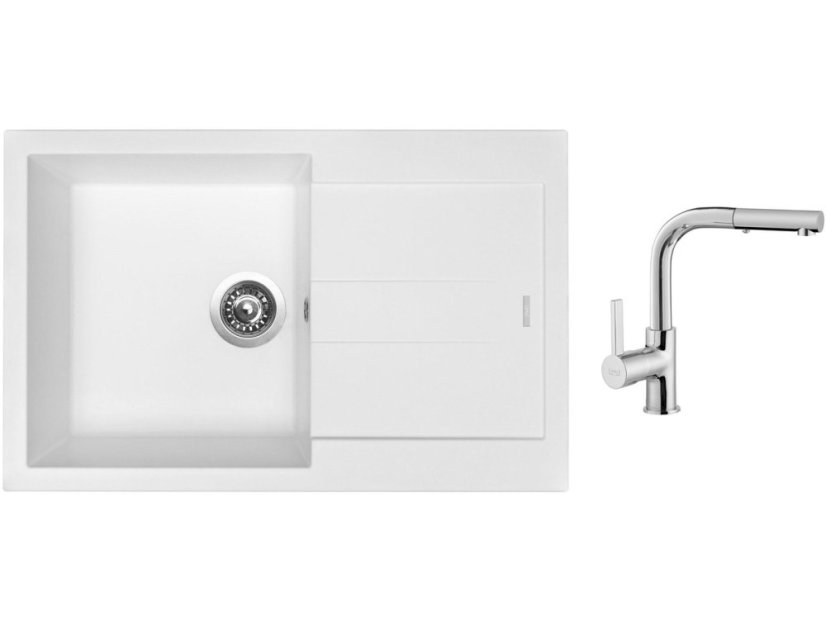 Set Sinks AMANDA 780 Milk + batéria Sinks ENIGMA S chróm