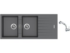 Set Sinks PERFECTO 1160 DUO Titanium + batéria Sinks MIX 3 S Chróm