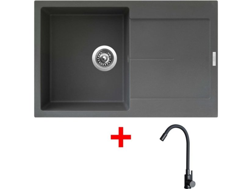 Sinks ULTIMA 790 Titanium + ELASTA černá matná