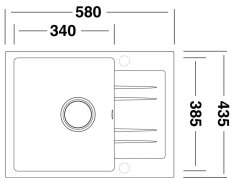 Granitový drez Sinks RAPID 580 XC Granblack