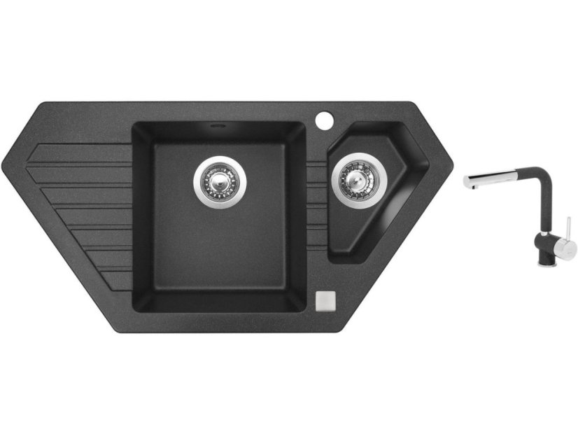 Set Sinks BRAVO 850.1 Granblack + baterie Sinks MIX 3 P Granblack