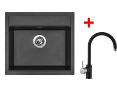 Set Sinks Solo 560 Metalblack + Vitalia GR