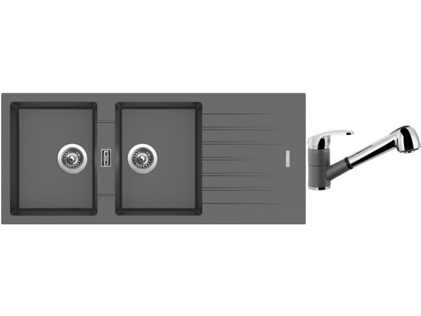 Set Sinks PERFECTO 1160 DUO Titanium + batéria Sinks LEGENDA S Titanium