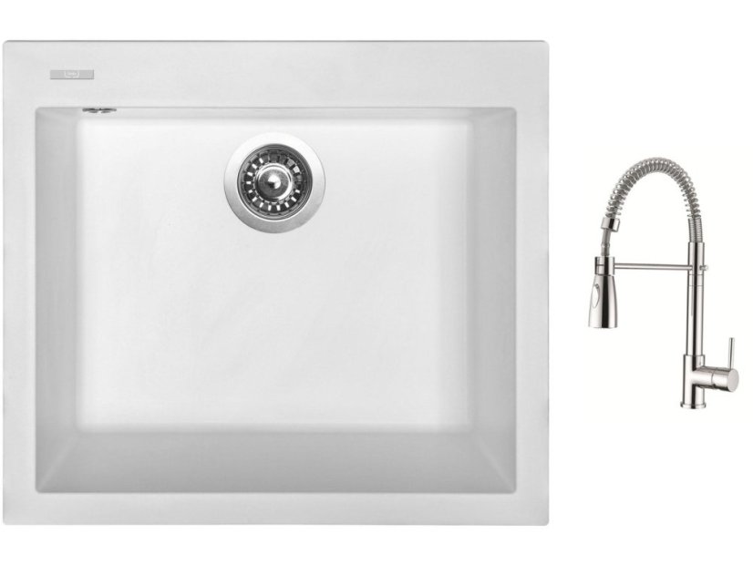 Set Sinks CUBE 560 Milk + baterie Sinks MIX 35 PROF S chrom