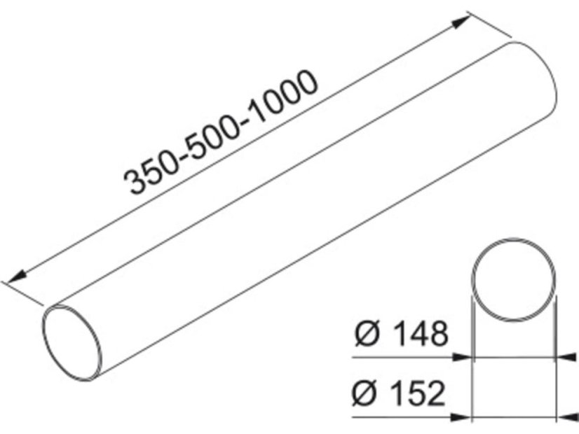 Kulaté potrubí O 150, 500 mm