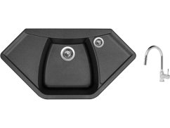 Set Sinks NAIKY 980 Metalblack + baterie Sinks MIX 35 P chrom