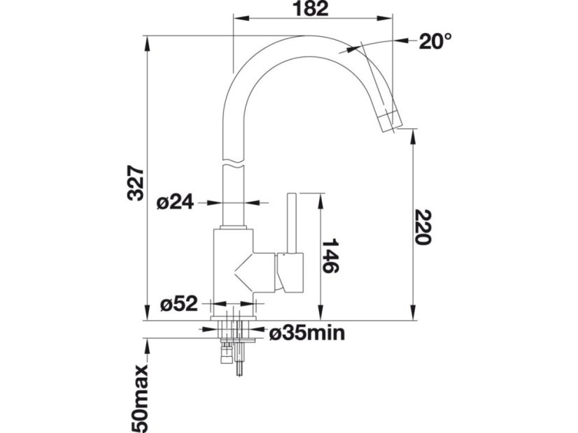 Dřezová baterie Blanco MIDA chrom