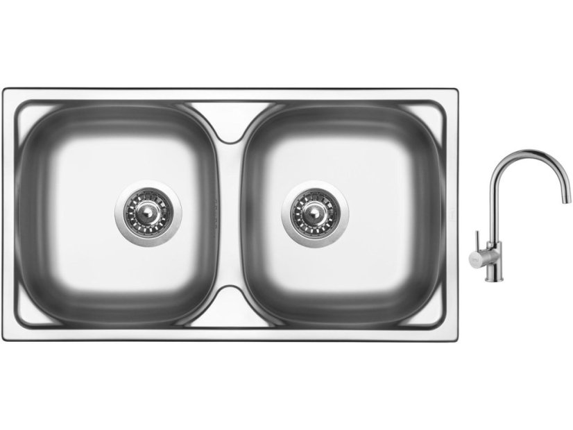 Set Sinks OKIO 780 DUO V leštěný + baterie Sinks VITALIA chrom