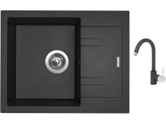 Set Sinks LINEA 600 N Metalblack + baterie Sinks MIX 35 Metalblack