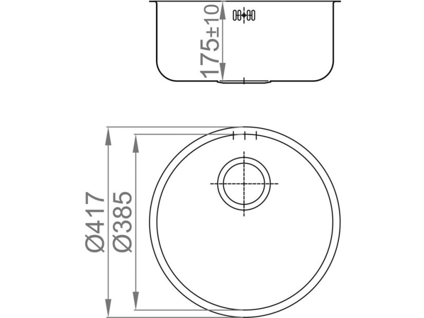 Nerezový dřez Sinks MITHUS 417 nákres