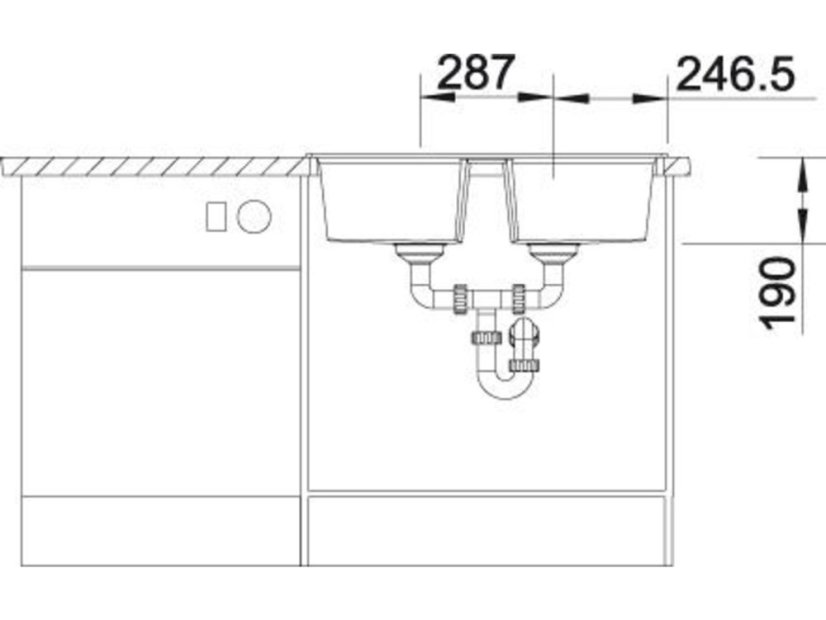 Granitový drez Blanco LEXA 8 InFino biela obojstranný bez excentru