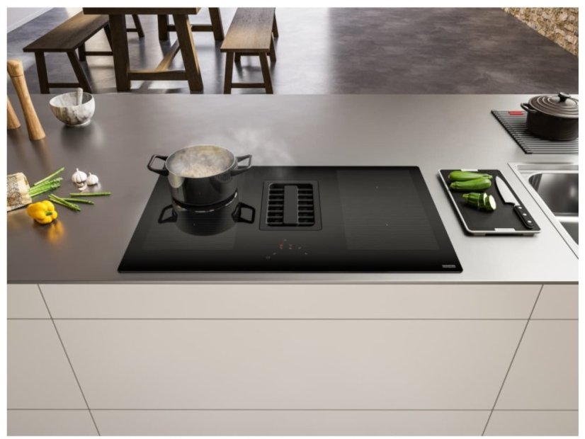 Indukční deska s odsavačem Franke FMA 839 HI Černé sklo