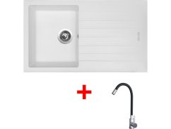 Set Sinks Perfecto 860 Milk + Elasta nerez/čierná