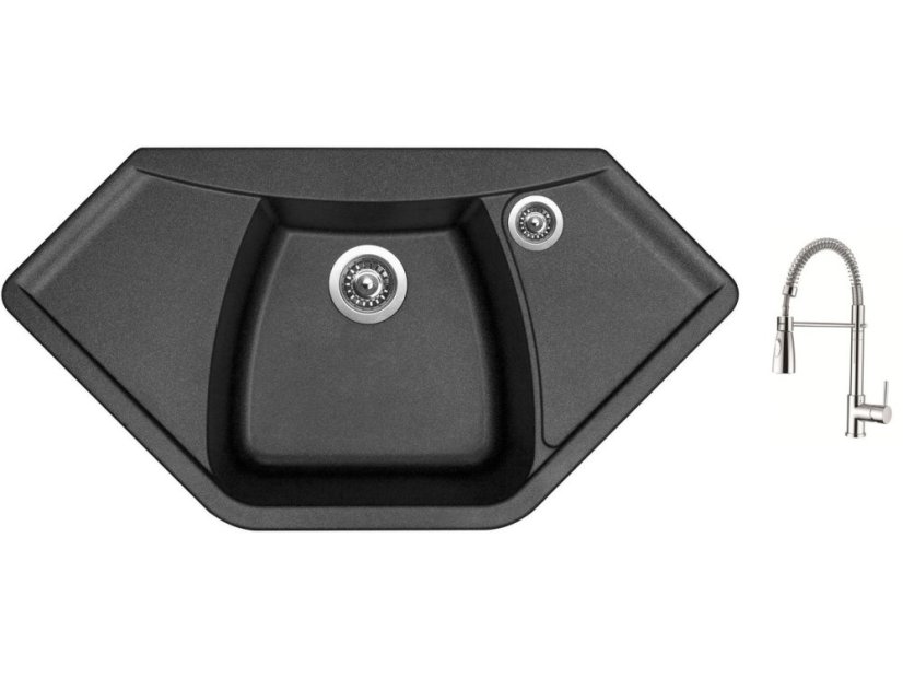 Set Sinks NAIKY 980 Metalblack + baterie Sinks MIX 35 PROF S chrom