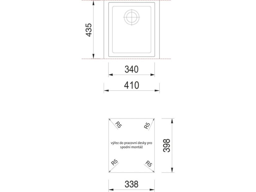 Granitový dřez Sinks CUBE 340U Nanoblack