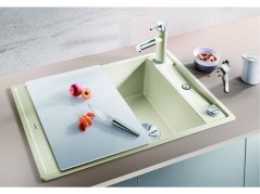 Granitový dřez Blanco AXIA III 45 S InFino bílá dřez vpravo s excentrem přísluš. sklo