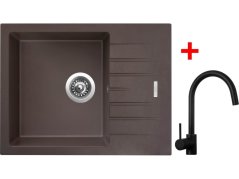 Sinks PERFECTO 650 Marone + Vitalia čierná matná