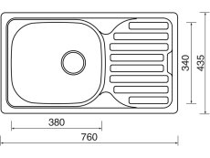 Nerezový dřez Sinks CLASSIC 760 M 0,5mm matný