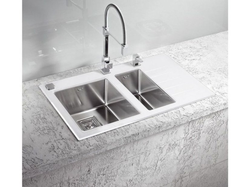 Skleněný dřez Alveus Crystalix 20 L bílý