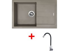 Set Sinks Amanda 780 Truffle + Elasta nerez/černá