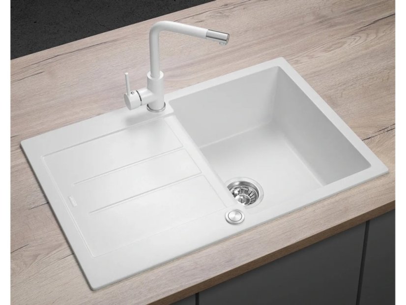 Granitový dřez Conceptr DG10C45wh Cubis Bílý