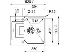 Granitový dřez Franke UBG 611-62 Matná černá