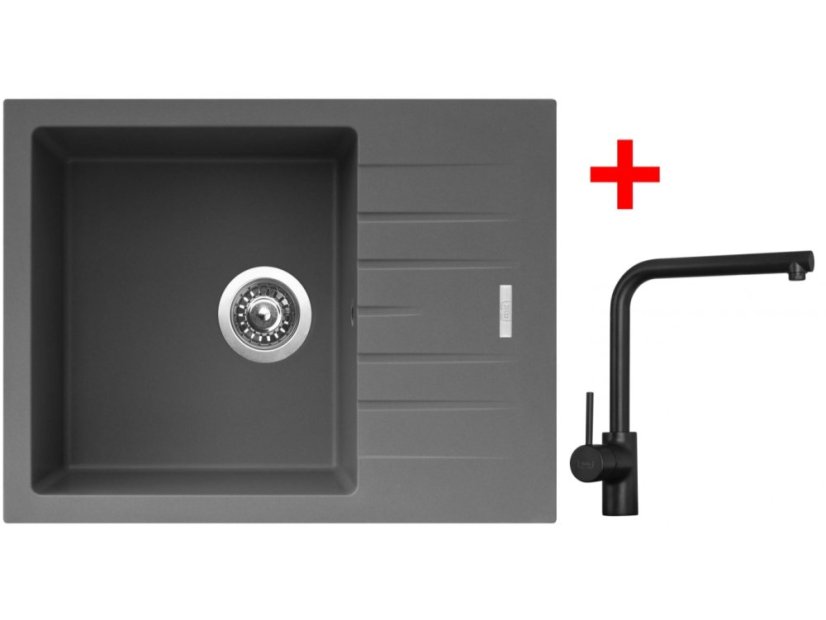 Sinks PERFECTO 650 Titanium + Elka černá matná