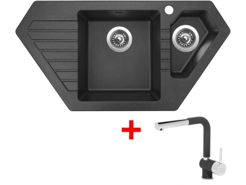 Set Sinks BRAVO 850.1 Granblack + Mix 3 P GR