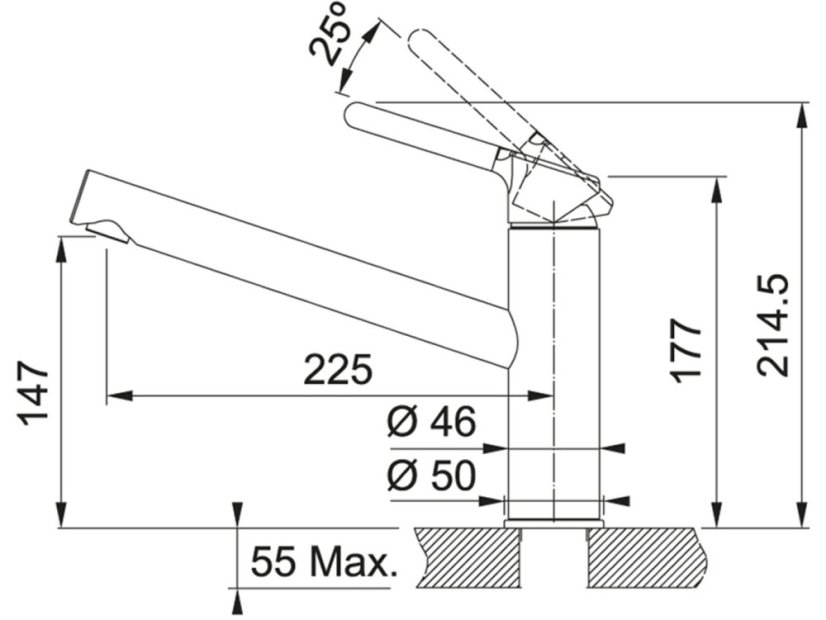 Drezová batéria Franke FC 3054.084 Orbit Šedý kameň