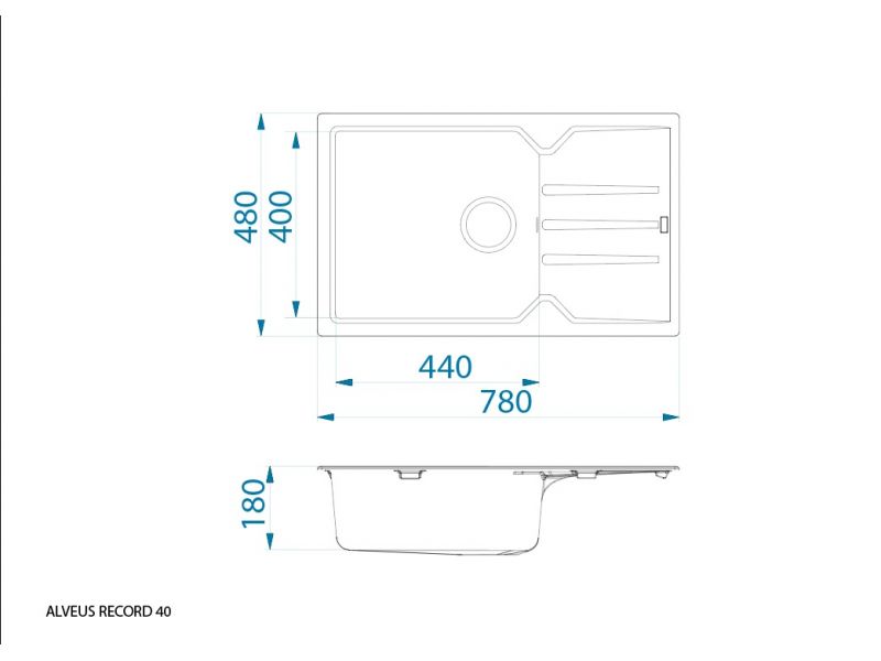 Granitový drez Alveus Record 40 čierna