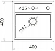 Granitový drez Pyramis Camea Mini 40x40 1B Čierna