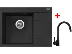 Sinks RIM 650 L Granblack + Vitalia čierná matná Sinks RIM 650 L Granblack + Vitalia čierná matná