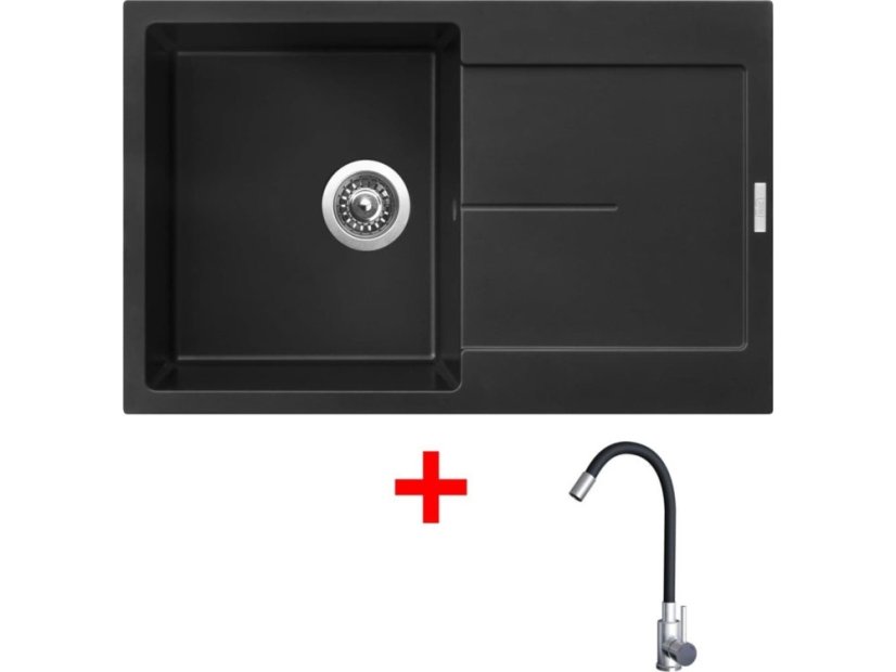 Sinks ULTIMA 790 Pureblack + Elasta nerez/čierná