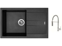 Set Sinks AMANDA 780 Metalblack + batéria Sinks MIX 35 PROF S chróm Set Sinks AMANDA 780 Metalblack + batéria Sinks MIX 35 PROF S chróm