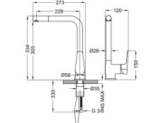 Kuchynská batéria Alveus AZETA-P II