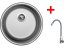 Sinks ROUND 450 + ELASTA nerez/šedá